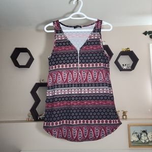 Eclipse 1/3 zip tank top - size small